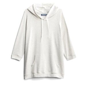 Ink Love & Peace Heatherly 3/4 Sleeve Hooded Knit Top